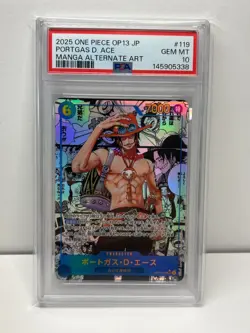 PSA 10 One Piece Portgas.D.Ace Manga SEC OP13-119 Carrying On His Will JPN - Image 1