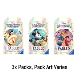 3x Packs, Fabled Disney Lorcana Sleeved Booster Pack (Pack Art Varies) - Image 1