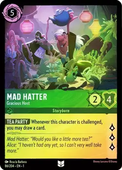 Mad Hatter Gracious Host 86/204 Cold Foil Holo The First Chapter Disney Lorcana - Image 1