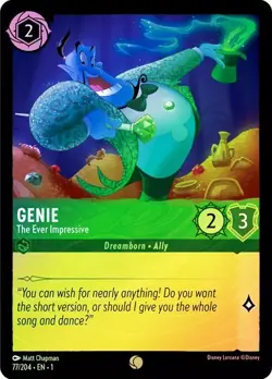 Disney Lorcana Genie The Ever Impressive 77/204 Cold Foil Holo The First Chapter - Image 1