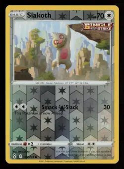 Slakoth SWSH07: Evolving Skies #129/203 Reverse Holo Common Pokemon Card - Image 1