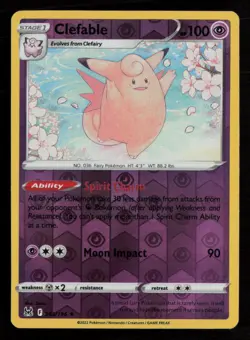 Clefable SWSH11: Lost Origin #063/196 Reverse Holo Rare Pokemon Card - Image 1
