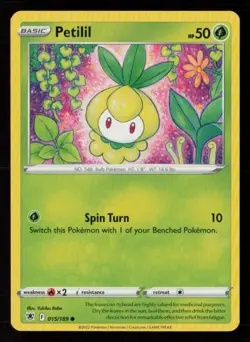 Petilil SWSH10: Astral Radiance #015/189 Common Pokemon Card - Image 1