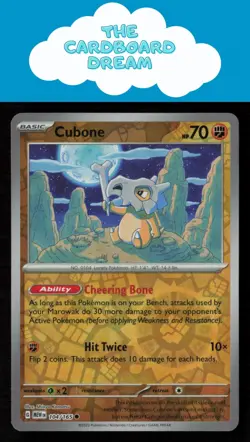 Cubone SV: Scarlet & Violet 151 #104/165 Common Reverse Holo Pokemon Card - Image 1