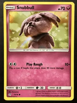 Snubbull 15/18 Detective Pikachu Holo Common Pokemon Card NEAR MINT - Image 1