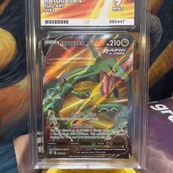 Pokemon TCG Rayquaza v Evolving Skies Holo Ultra Rare Card 193/203 Ace 9 Graded - Image 2