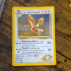 Pokemon Lt. Surge's Fearow Gym Heroes Holo Rare 2000 70 HP Stage 1 Wizards Card - Image 1