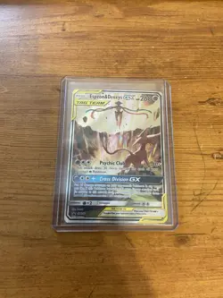 Pokemon Card – Espeon & Deoxys GX SM240 – Tag Team Promo Holo – Near Mint - Image 1