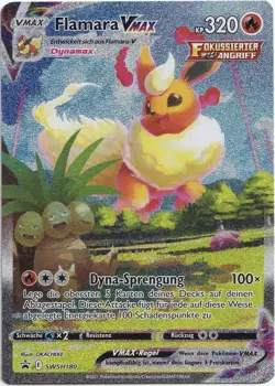 Pokemon Flamara VMAX Alternative Art Black Star Promo SWSH180 NM Deutsch - Image 1