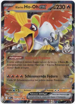 Pokemon Klarins Ho-Oh ex Double Rare Ewige Rivalen 039/182 NM Deutsch - Image 1
