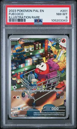 2023 POKEMON PAL EN-PALDEA EVOLVED ILLUSTRATION RARE #201 FUECOCO PSA 8 - Image 1