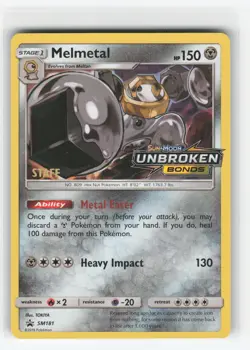 MELMETAL SM181 STAFF PRERELEASE PROMO POKEMON TCG NM-LP - Image 1