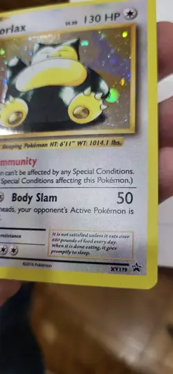 Snorlax - XY179 - Holo Promo Pokemon XY Pokemon NM 2016 - Image 4