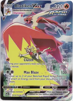 Pokemon Blaziken VMAX Trainer Gallery Rare Silver Tempest TG15/TG30 NM English - Image 1