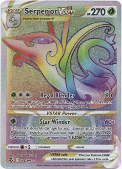 Pokemon Serperior VSTAR Rainbow Secret Rare Silver Tempest 196/195 NM English - Image 1