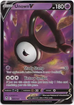 Pokemon Unown V Ultra Rare Silver Tempest 065/195 NM English - Image 1