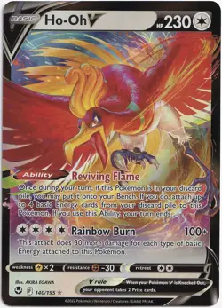 Pokemon Ho-Oh V Ultra Rare Silver Tempest 140/195 NM English - Image 1