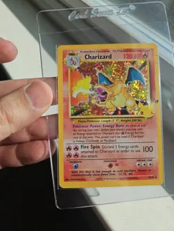 Pokemon Charizard Base Set Pikachu Stamp Card 4/102 1999 English Vintage - Image 4