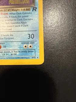 Pokemon TCG Dark Gyarados Holo Rare Card 8/82 Prerelease - Image 3