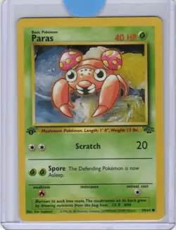 1st Ed Paras Non-Holo WOTC Pokemon Card 59/64 Jungle Set - 615 - Image 1
