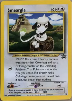 POKEMON Promo Card SMEARGLE #32 Black Star Rare Mint PROMOTIONAL PROMO - Image 1