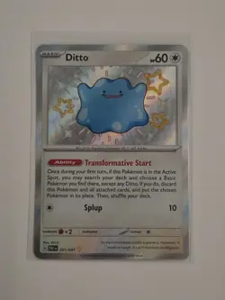 Pokemon TCG Ditto 201/091 Paldean Fates Shiny Ultra Rare Holo Card NM Condition - Image 1