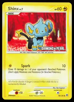 Shinx 98/130 Reverse Holo Stamped Burger King Promo Pokemon Card - Image 1