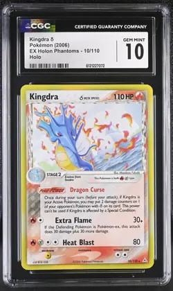 CGC 10 GEM MINT Kingdra 2006 EX Holon Phantoms 10/110 Holo Pokemon Card - Image 1