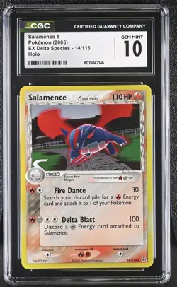 CGC 10 GEM MINT Salamence 2005 EX Delta Species 14/113 Holo Pokemon Card - Image 1