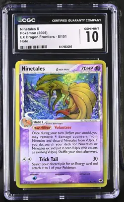 CGC 10 GEM MINT Ninetales 2006 EX Dragon Frontiers 8/101 Holo Pokemon Card - Image 1