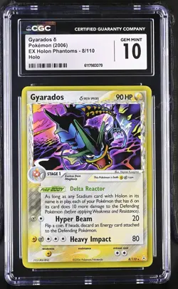 CGC 10 GEM MINT Gyarados 2006 EX Holon Phantoms 8/110 Holo Pokemon Card - Image 1