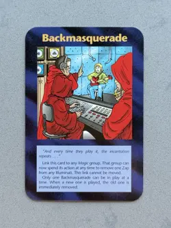 Backmasquerade Card INWO Illuminati New World Order Assassins Game 10/122 - Image 1