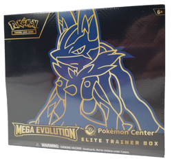Pokemon Center Exclusive Mega Evolution Elite Trainer Box Lucario ETB TCG Cards - Image 1