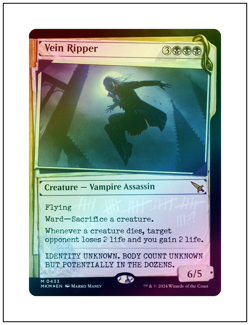 1x Vein Ripper, Invisible Ink Showcase Foil, Magic the Gathering MTG NM - Image 1