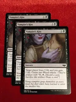 MTG (x3) Vampire's Kiss 136/277 Innistrad Crimson Vow Magic - Unplayed Mint+ - Image 1