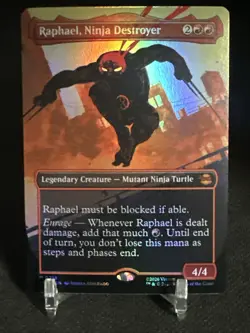 Raphael, Ninja Destroyer (Borderless Foil) Mythic MTG Ninja Turtles - Image 1
