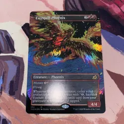 Everquill Phoenix Borderless Foil - Ikoria - Magic the Gathering MTG - Image 1