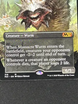 Massacre Wurm Borderless Alt Art, 2021 Core Set (M21) #316 NM MTG Regular DK316A - Image 3