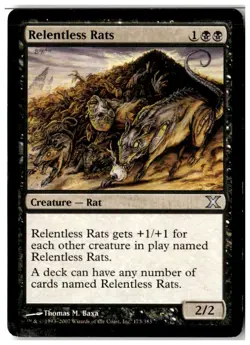 MTG Relentless Rats - 10th Edition Moderately Played English - Image 1