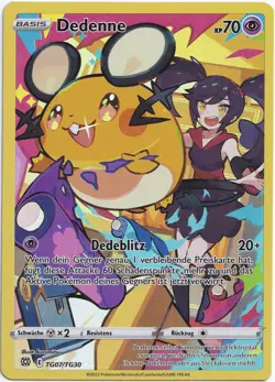 Pokemon Dedenne Trainer Gallery Rare Strahlende Sterne TG07/TG30 NM Deutsch - Image 1