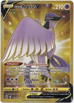 Pokemon Galar-Arktos V Gold Secret Rare Strahlende Sterne 181/172 NM Deutsch - Image 1