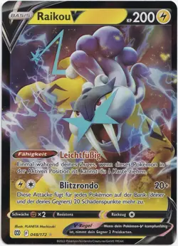 Pokemon Raikou V Ultra Rare Strahlende Sterne 048/172 NM Deutsch - Image 1