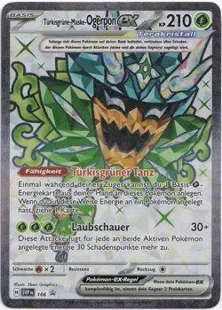 Pokemon Turkisgrune-Maske-Ogerpon ex Full Art Black Star Promo SVP 166 NM DE - Image 1