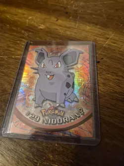 1999 Pokemon Topps-#29 Nidoran-TV Series 1 Rainbow Holo Foil-Black Logo - Image 1