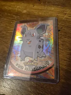 1999 Pokemon Topps-#29 Nidoran-TV Series 1 Rainbow Holo Foil-Black Logo - Image 2