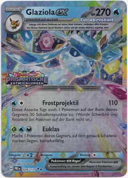 Pokemon Glaziola ex Prerelease Stamp Prismatische Entwicklungen 040/131 NM DE - Image 1
