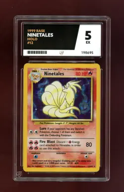 POKEMON NINETAILS BASE SET HOLO 1999 12/102 Ace 5 ref291 - Image 1