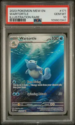 2023 POKEMON MEW EN-151 ILLUSTRATION RARE #171 WARTORTLE PSA 10 - Image 1