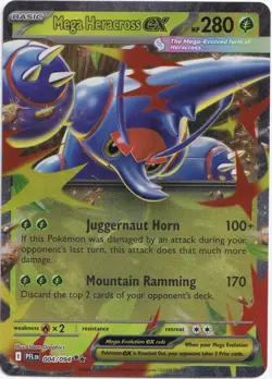 Pokemon Mega Heracross ex Double Rare Phantasmal Flames 004/094 NM EN - Image 1