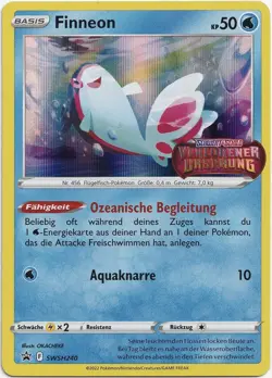 Pokemon Finneon Prerelease Stamp Black Star Promo SWSH240 NM Deutsch - Image 1